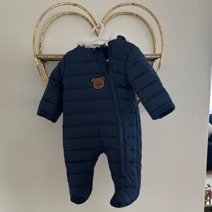 Navy Blue Kids One Piece with Bear Patch
